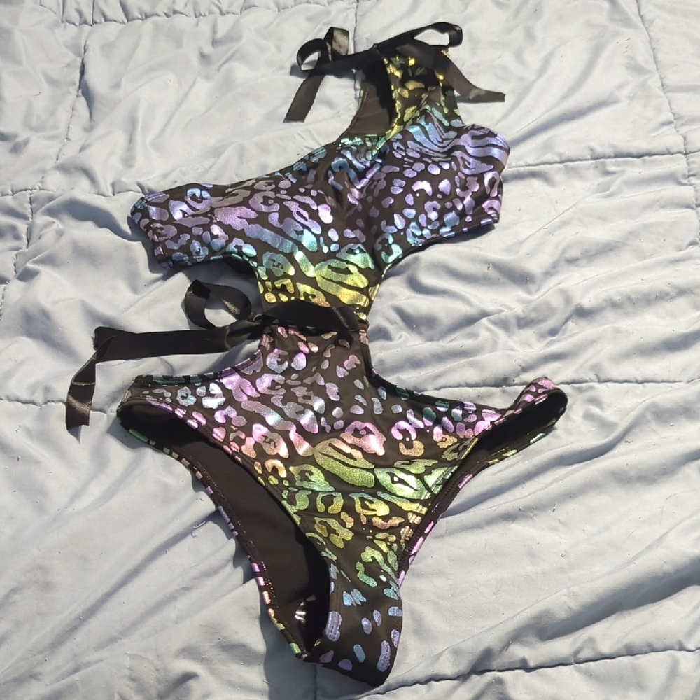 Leopard Metallic Colorful Swimsuit